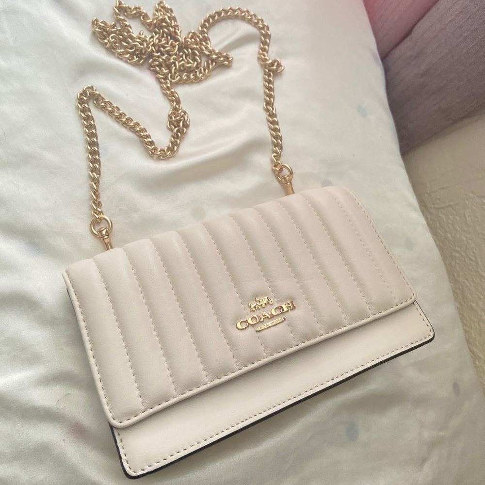 Coach Flap Belt Bag with Linear Quilting